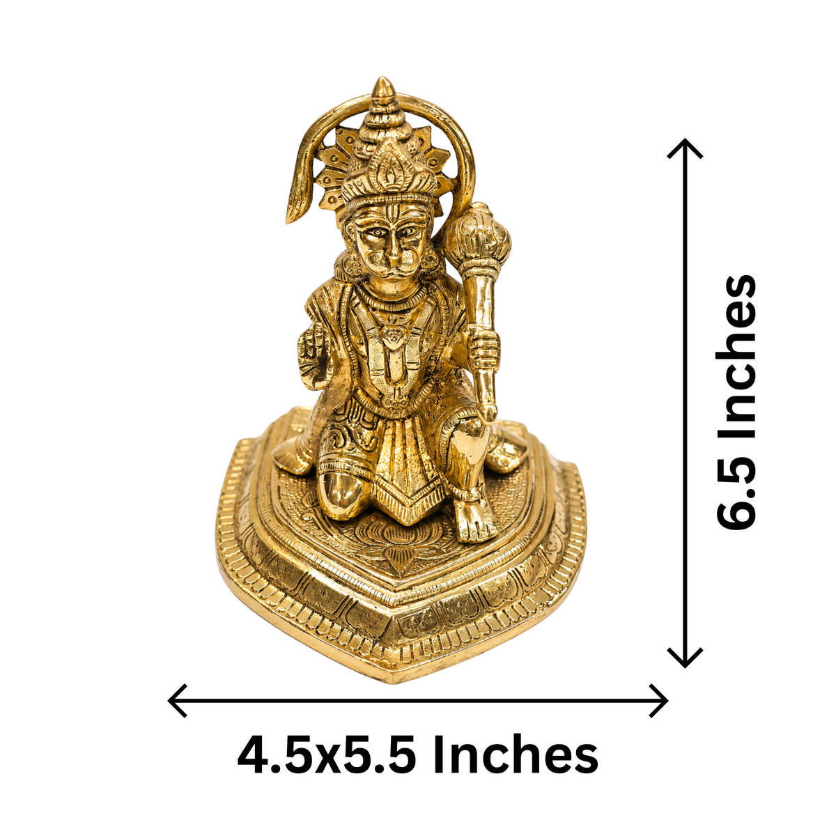 Brass Sitting Hanuman Ji Idol 1933g