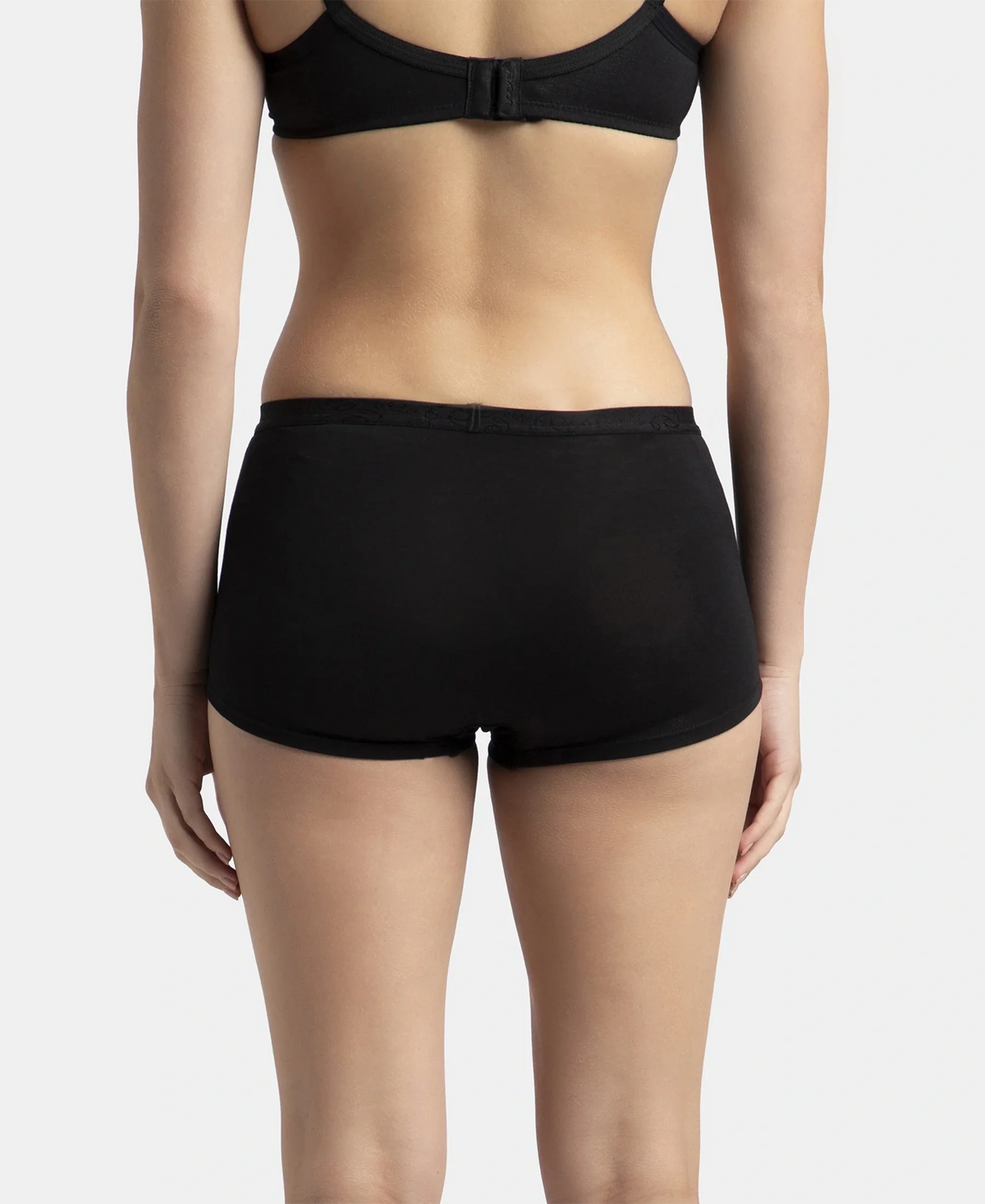 Full Coverage Micro Modal Elastane Stretch Boy Shorts With Stayfresh Treatment Black 1810