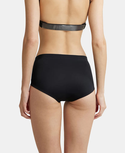High Coverage Soft Touch Microfiber Elastane Full Brief With No Visible Pantyline Black 1827