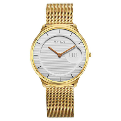 Titan Edge Slim Stainless Steel Strap White Dial Analog Watch for Men - image 1