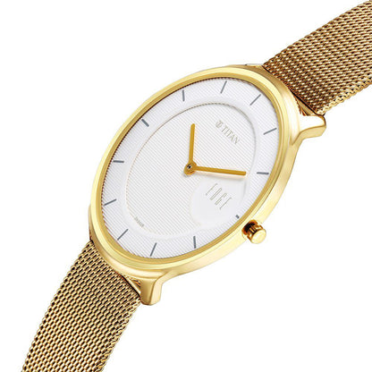 Titan Edge Slim Stainless Steel Strap White Dial Analog Watch for Men