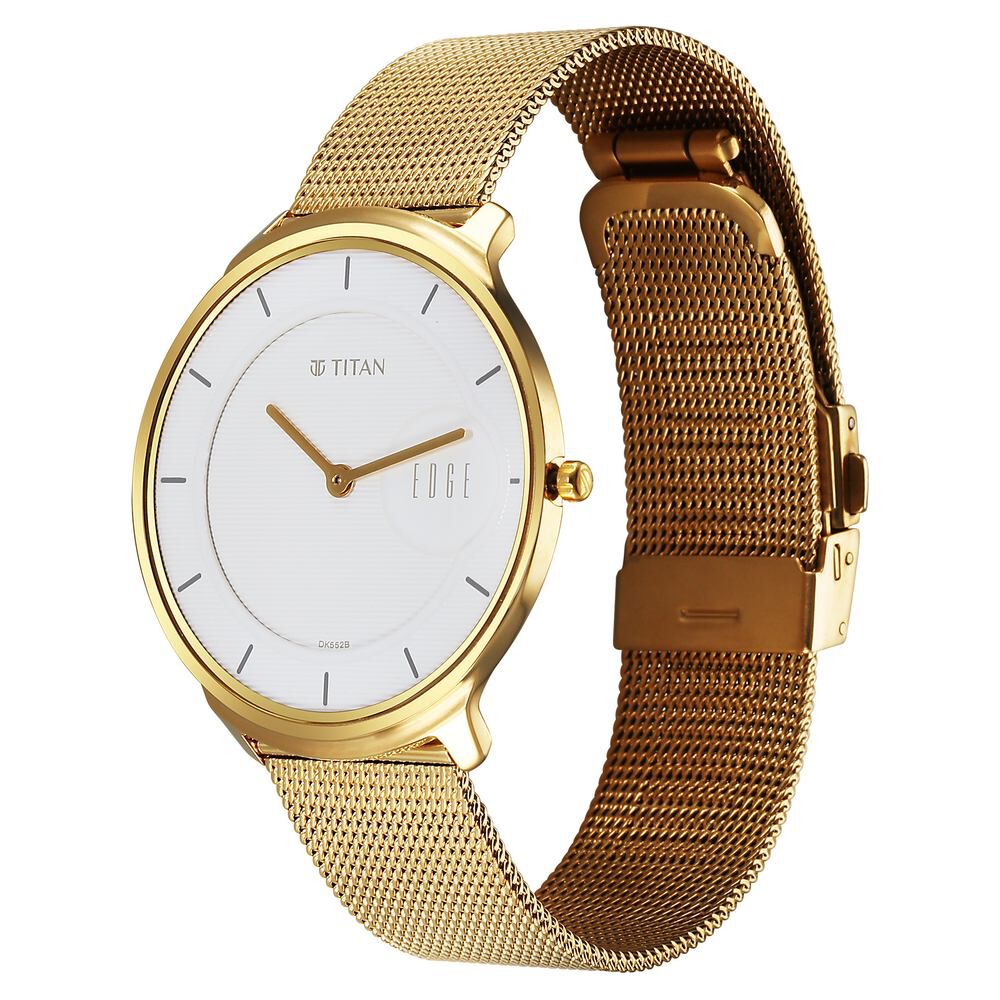 Titan Edge Slim Stainless Steel Strap White Dial Analog Watch for Men
