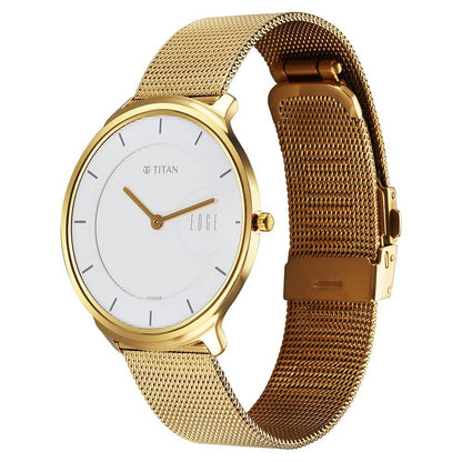 Titan Edge Slim Stainless Steel Strap White Dial Analog Watch for Men