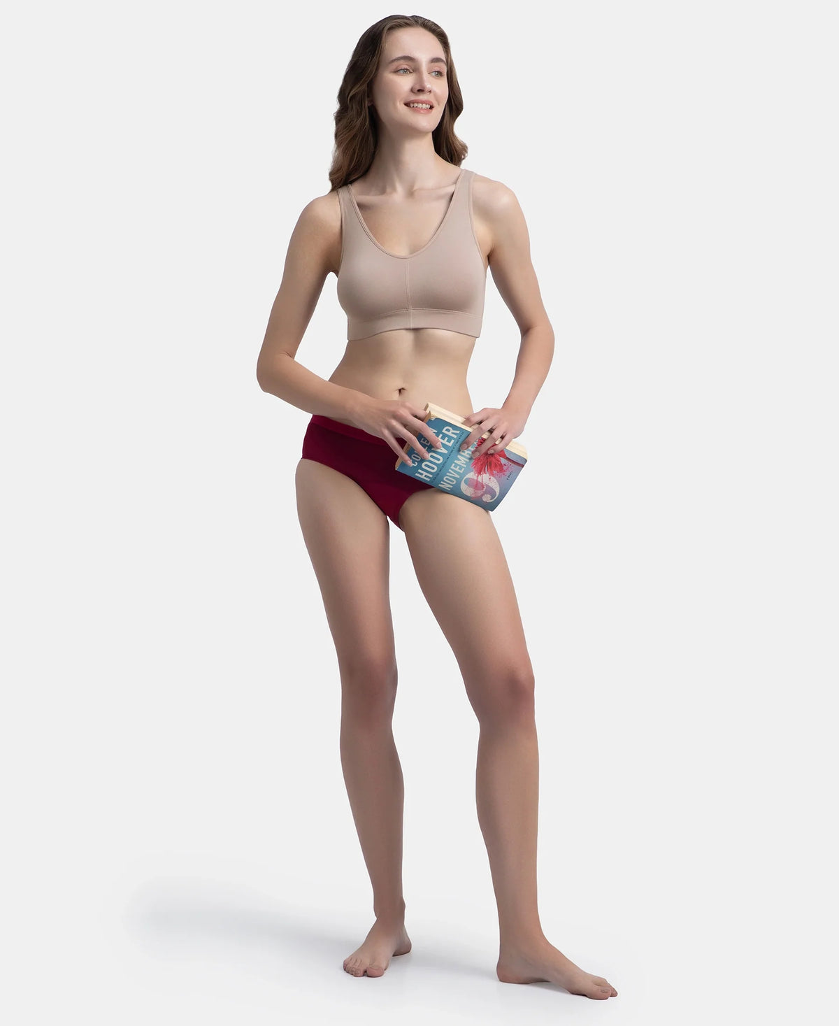 Wirefree Padded Tencel Micro Modal Elastane Stretch Full Coverage Lounge Bra With Concealed Underband Mocha 1870