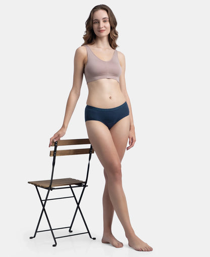 Tactel Microfiber Elastane Stretch Period Panty With Leak Proof Inner Absorbent Layer And Stayfresh Treatment Navy 1871