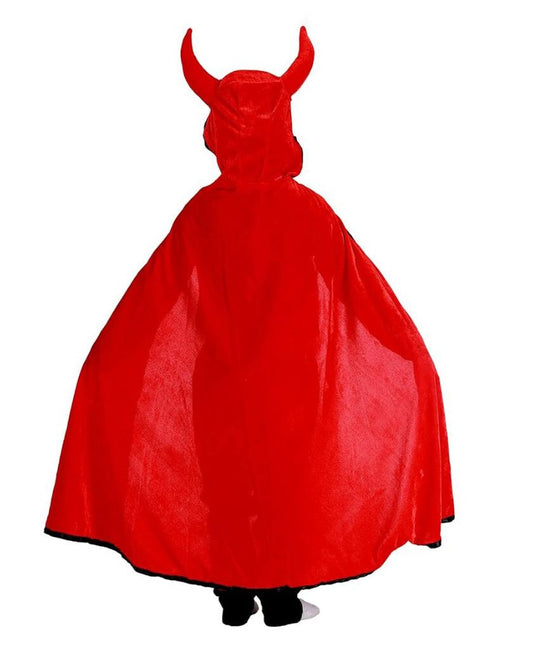Itsmycostume Fleece Halloween Theme Full Sleeves Solid Tee and Tights With Hooded Cape Basket Red