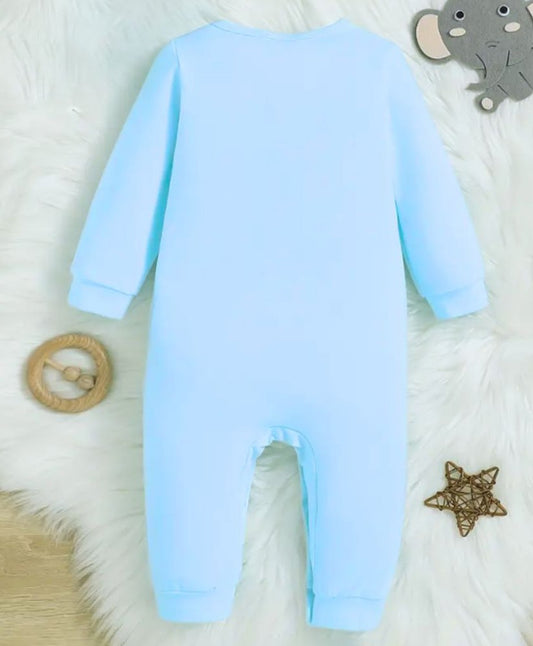 KNITROOT My First Dussehra Ravan Heads and Archer Full Sleeves Romper Blue