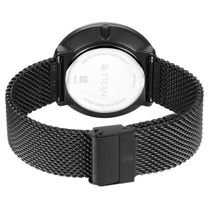 Titan Men's Slimline Multifunction Watch with Elegant Weave Strap