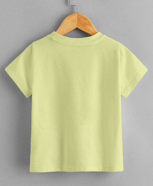 KNITROOT My First Diwali Girl With Pigtails Half Sleeves Tee Lime Yellow