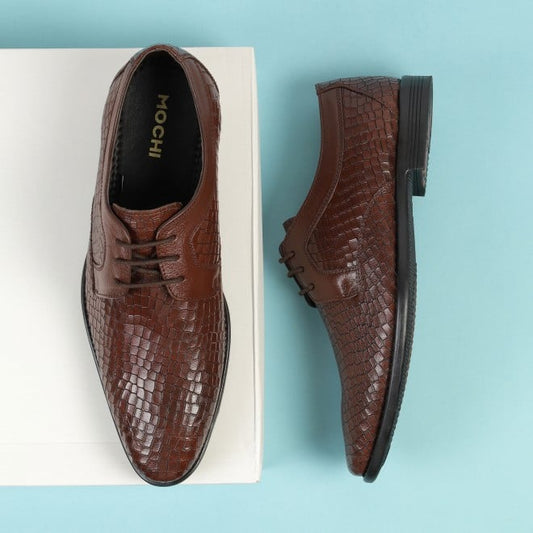 Mochi Maroon Formal Lace Up Shoes for Men Style 19-639