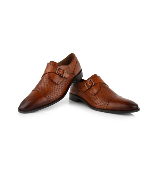 Language Formal Monk Strap Shoes for Men Style 194-540