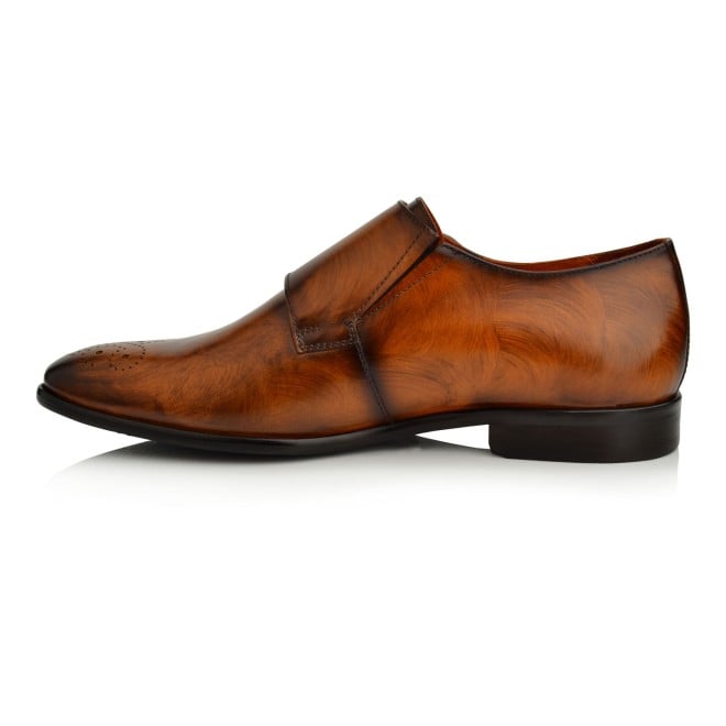 Language Tan Formal Monk Strap Shoes for Men Style 194-941