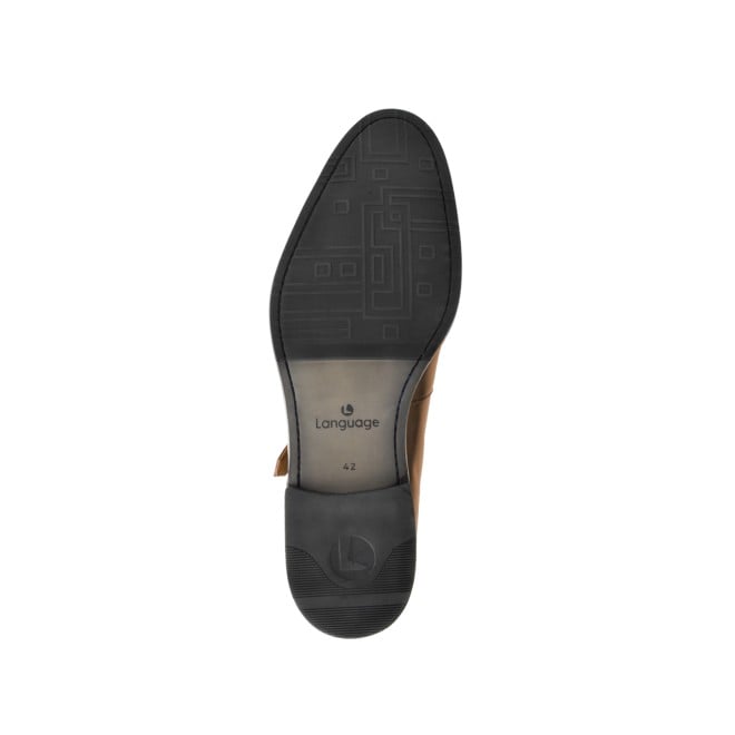 Language Tan Formal Monk Strap Shoes for Men Style 194-941