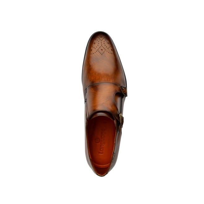 Language Tan Formal Monk Strap Shoes for Men Style 194-941