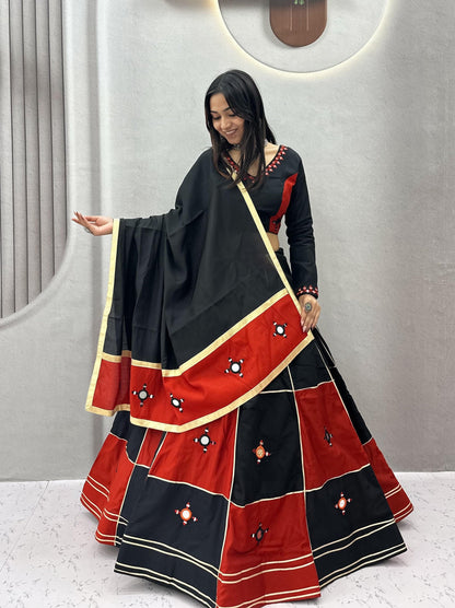 Ethenika Pure Cotton Mirror Work Designer Chaniya Choli