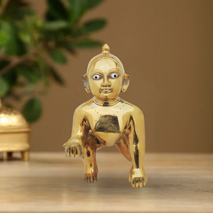 Brass Laddu Gopal Statue 4Kg - PUSHMYCART