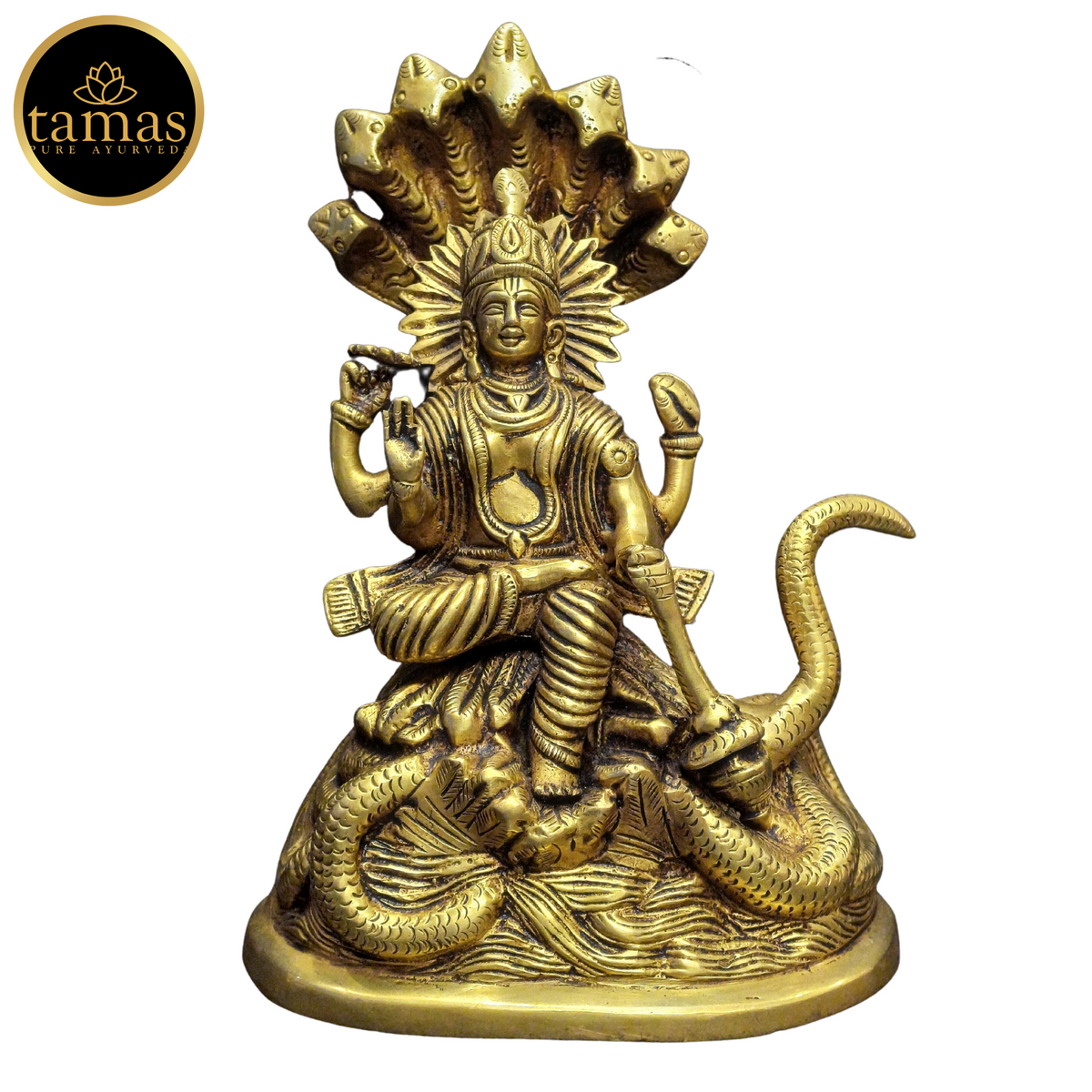 Tamas Brass Vishnu With Naag Statue (7.5 Inches)