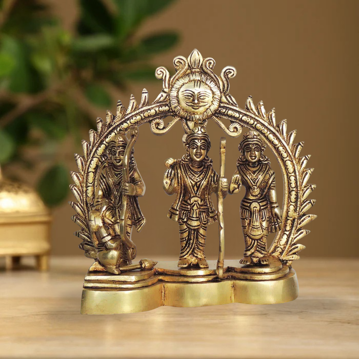 Brass Ram Darbar God Idol Statue 1.84Kg - PUSHMYCART