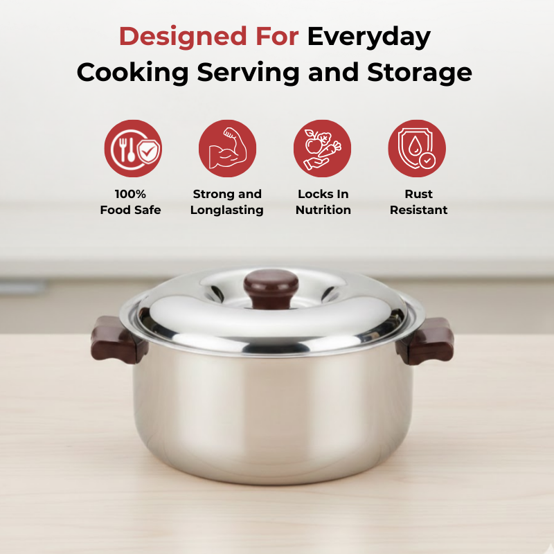 Vinod Stainless Steel Hot Casserole 700 ml with Insulated Design, Mirror Finish, Rust Free, Dishwasher Safe, Easy to Carry with Side Handles - view 4