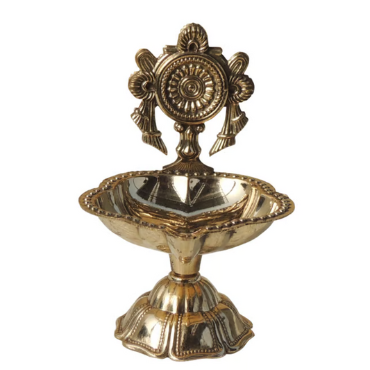 Brass Shankh Deepak 0.13KG - PUSHMYCART