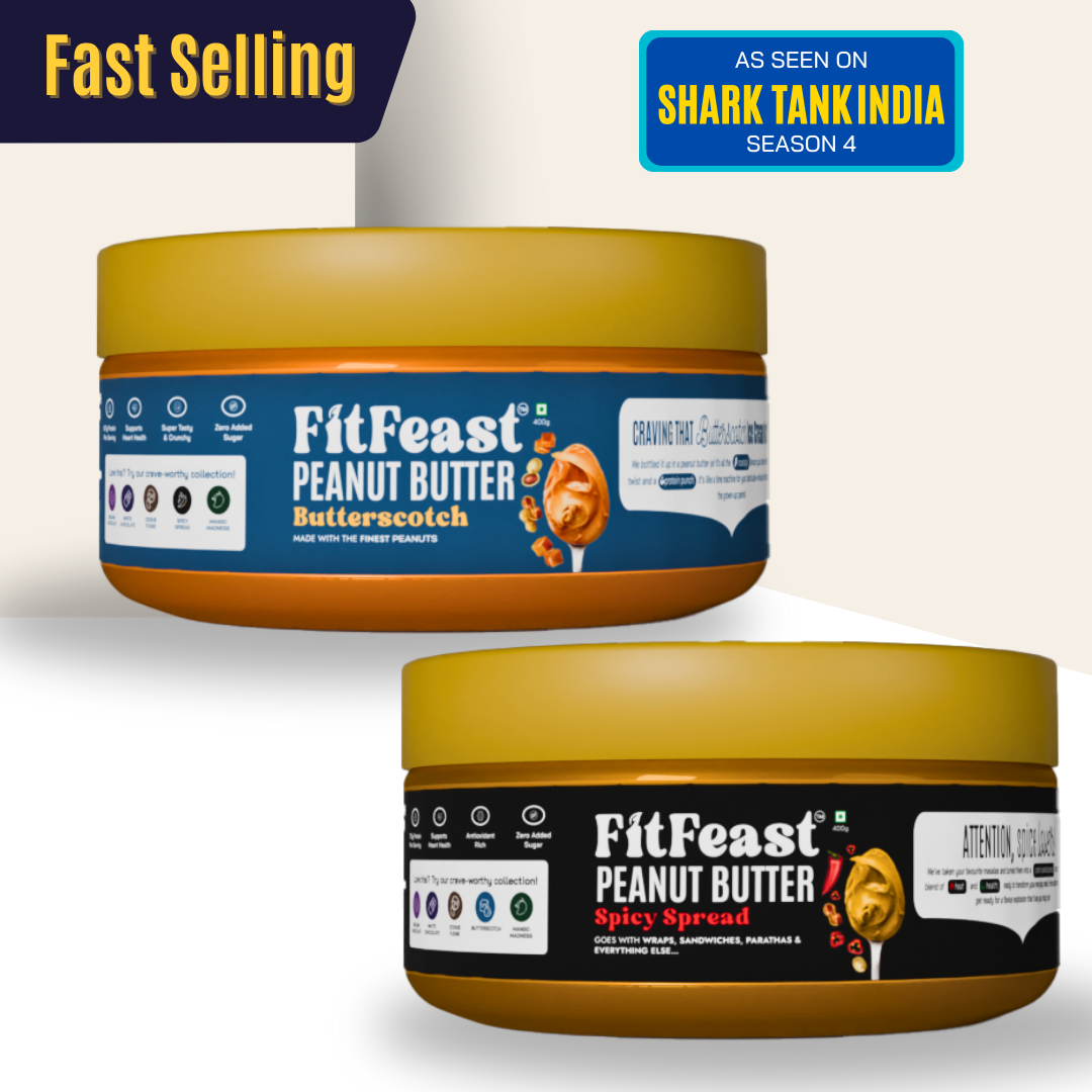Fitfeast Butterscotch & Spicy Spread Peanut Butter Combo (150g Each)