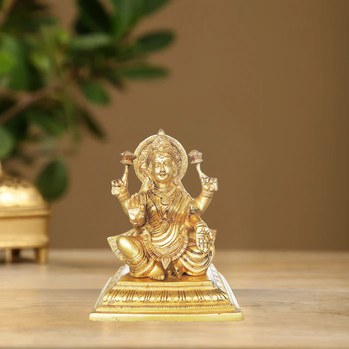 Brass Laxmi Ji Statue 3.38Kg - PUSHMYCART