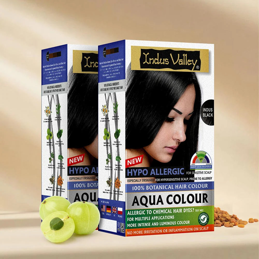 Indus Valley 100% Botanical Aqua Colour | Black