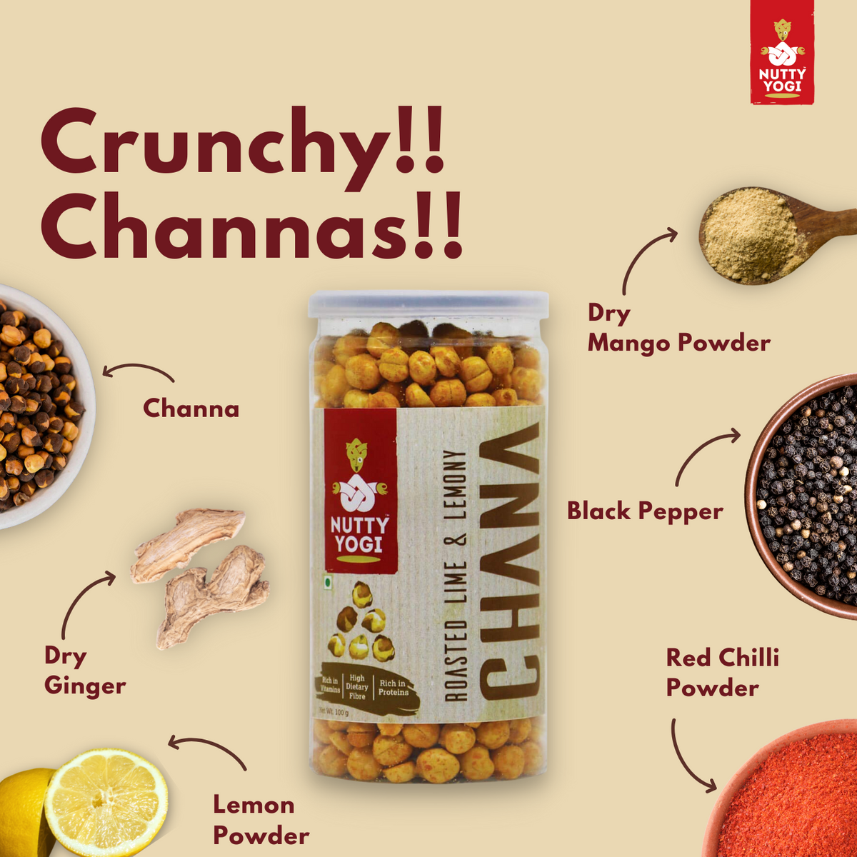 Nutty Yogi Lime & Lemony Chana 110gm