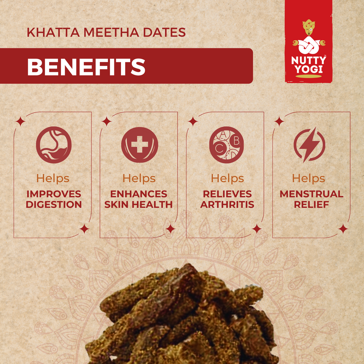 Nutty Yogi Khatta Meetha Chuara Dates 50g