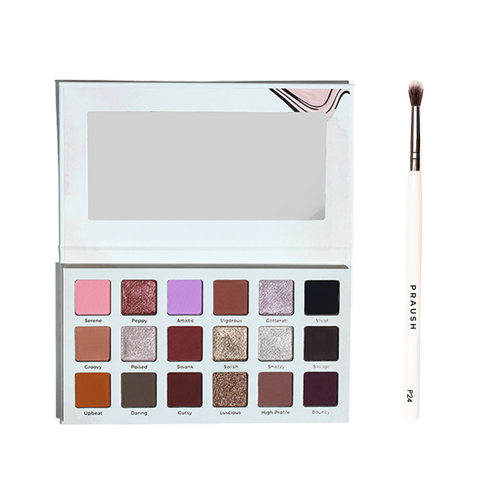 Praush Eyeshadow Palette + P24 Blending Brush Bundle