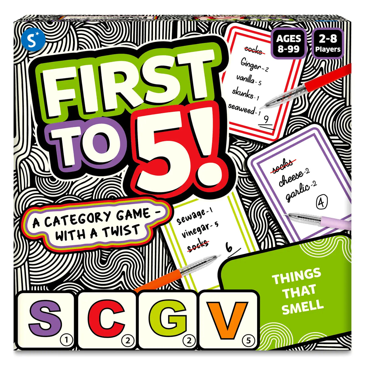 Skillmatics First to 5 Quick Category Game with a Twist Ages 8 and Up