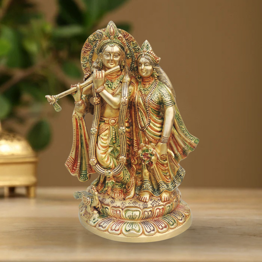 Brass Radha Krishna Statue 5.8Kg - PUSHMYCART