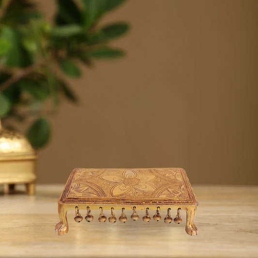 Brass Chowki For God Idol Statue 2.92Kg - PUSHMYCART