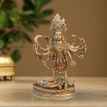 Brass Kali Maa Statue 2.8Kg - PUSHMYCART