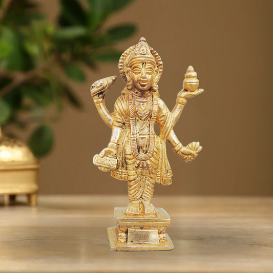 Brass Dhanvantri Idol 0.34Kg - PUSHMYCART