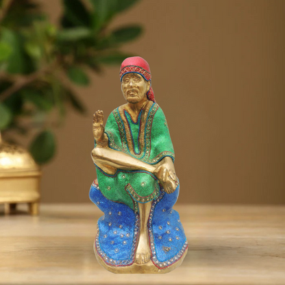 Brass Sai Baba Statue 7.676Kg - PUSHMYCART