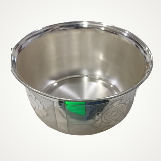 Pure Silver Sankha Chakra Design Bowl 109 grams - PUSHMYCART