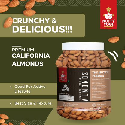 Nutty Yogi California Almonds 1.2kgs Jar