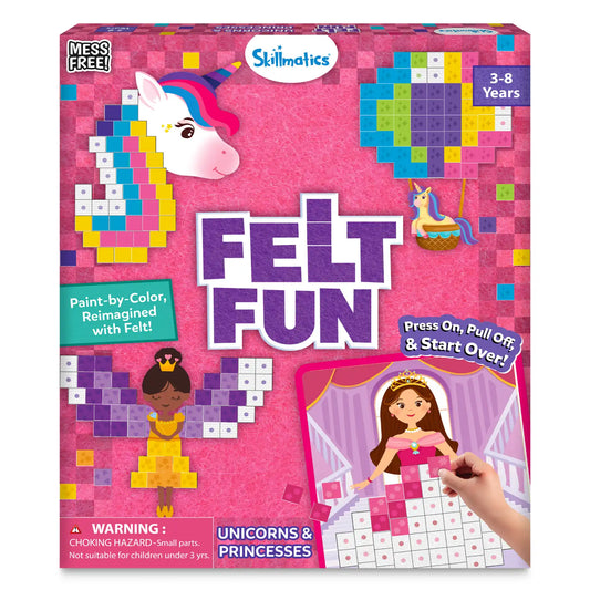 Skillmatics Felt Fun Unicorns and Princesses Reusable 3D Craft Kit Ages 3 to 8