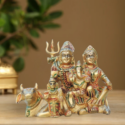 Brass Shiv Parivar Statue 1Kg - PUSHMYCART