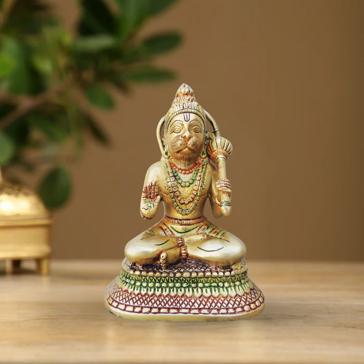 Brass Hanuman Ji Statue 1.6Kg - PUSHMYCART