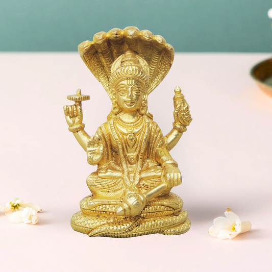 Brass Nariane With Sheshnaag God Statue 0.96Kg - PUSHMYCART