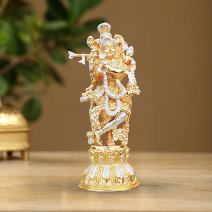 Brass Krishna In Two Tone Finish Statue 5.53Kg - PUSHMYCART