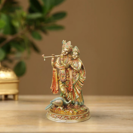 Brass Radha Krishna God Idol Statue 6.154Kg - PUSHMYCART