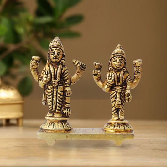 Brass Vishnu Laxmi Ji Statue 0.15Kg - PUSHMYCART