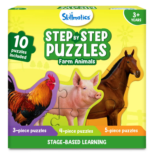 Skillmatics Step By Step Puzzle Farm Animals Ages 3 and Up