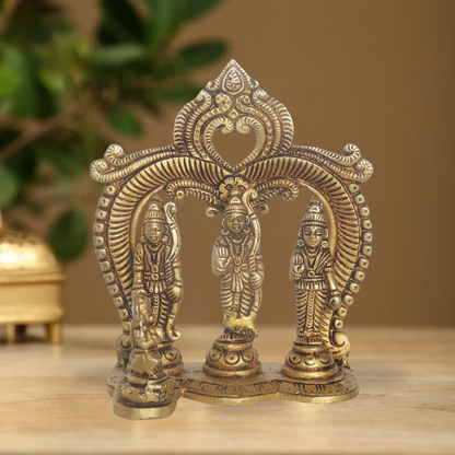 Brass Ram Darbar God Idol Statue 0.66Kg - PUSHMYCART