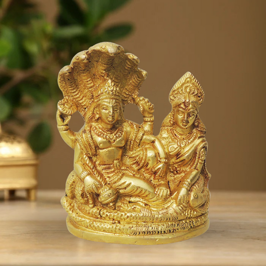 Brass Vishnu Laxmi With Shesnag 0.79Kg - PUSHMYCART