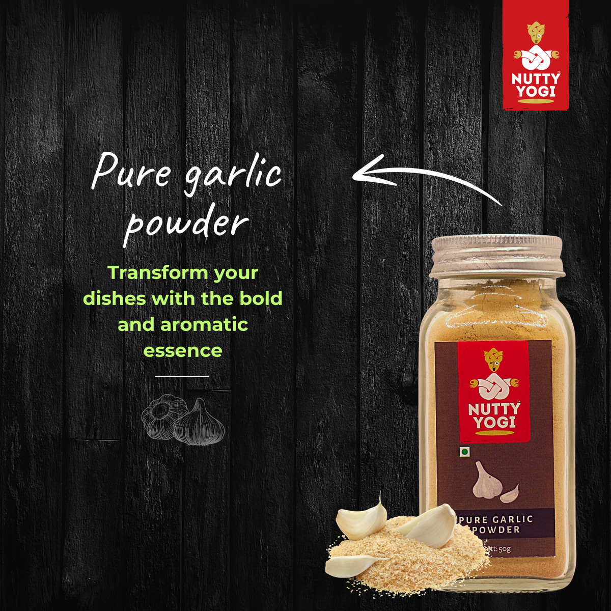 Nutty Yogi Pure Garlic Powder 50 gm