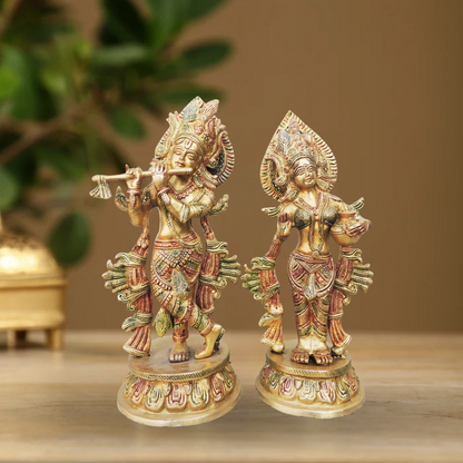 Brass Radha Krishna God Idol Statue 6.12Kg - PUSHMYCART